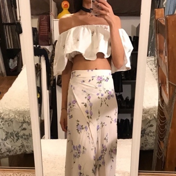 Zara off the shoulder cotton embroidered vacation EASTER outfir - Picture 2 of 6